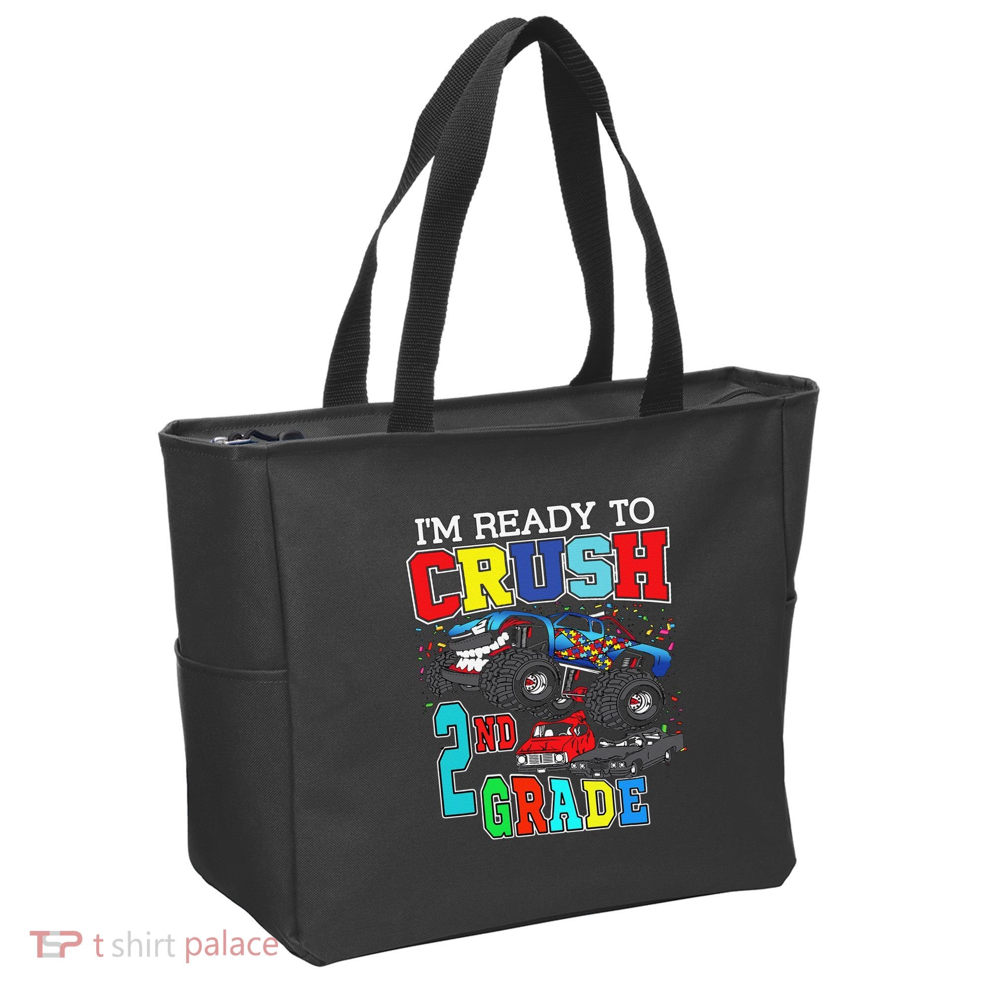 Back To School Monster Truck Ready To Crush 2nd Grade Autism Tote Bag