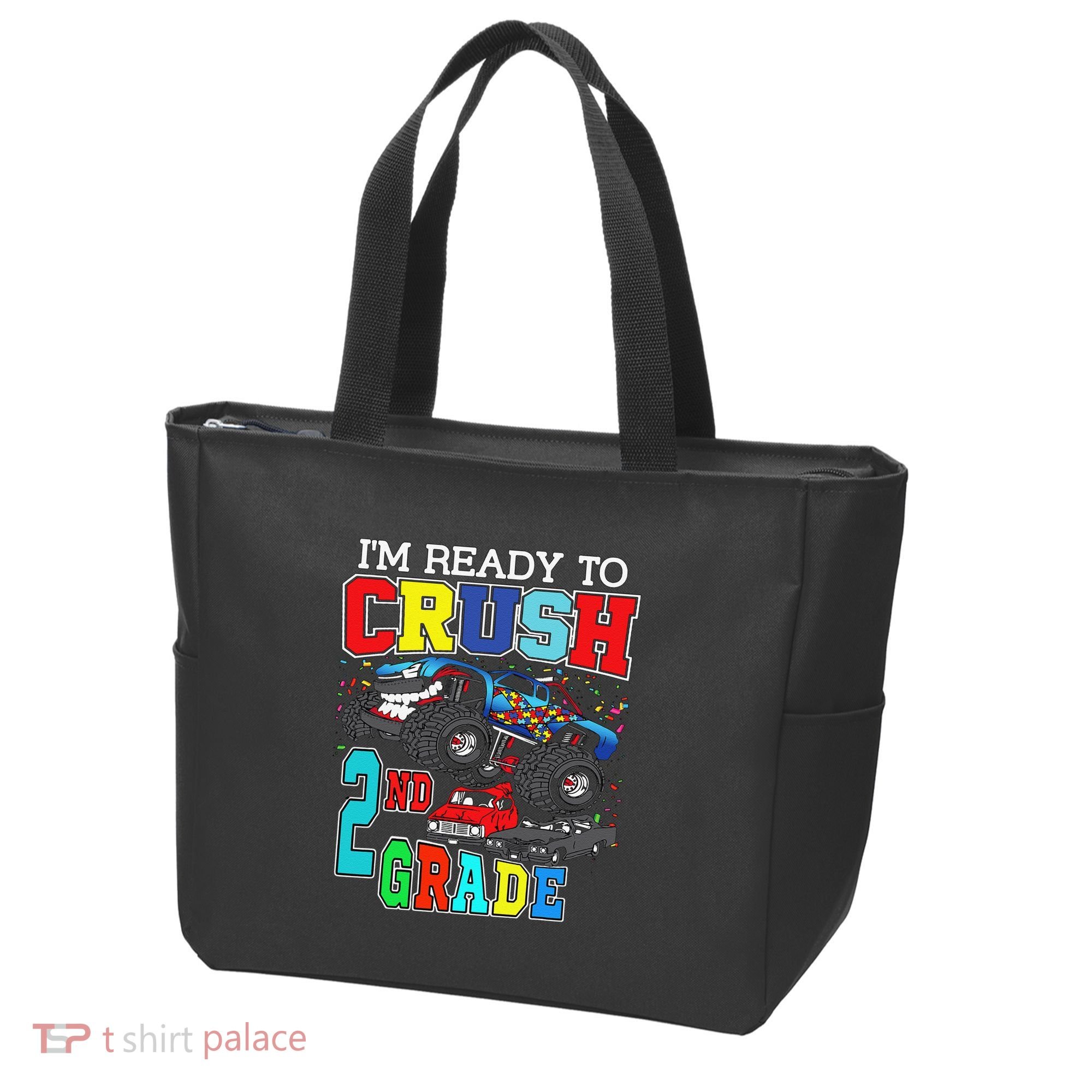 Back To School Monster Truck Ready To Crush 2nd Grade Autism Tote Bag