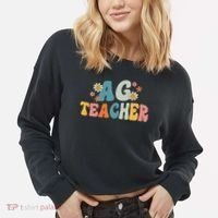 Back To School Agriculture Teachers Squad Ag Teacher Cropped Pullover Crew thumb 2