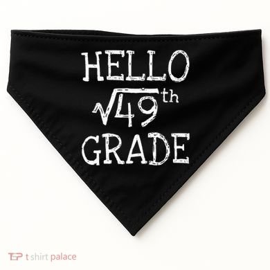 Back To School 7th Grade Square Root Of 49 Math Kids Teacher USA-Made Doggie Bandana