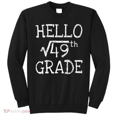Back To School 7th Grade Square Root Of 49 Math Kids Teacher Sweatshirt