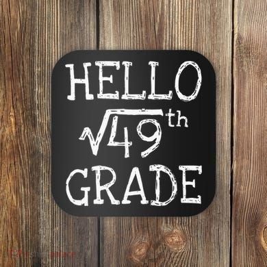 Back To School 7th Grade Square Root Of 49 Math Kids Teacher Coaster
