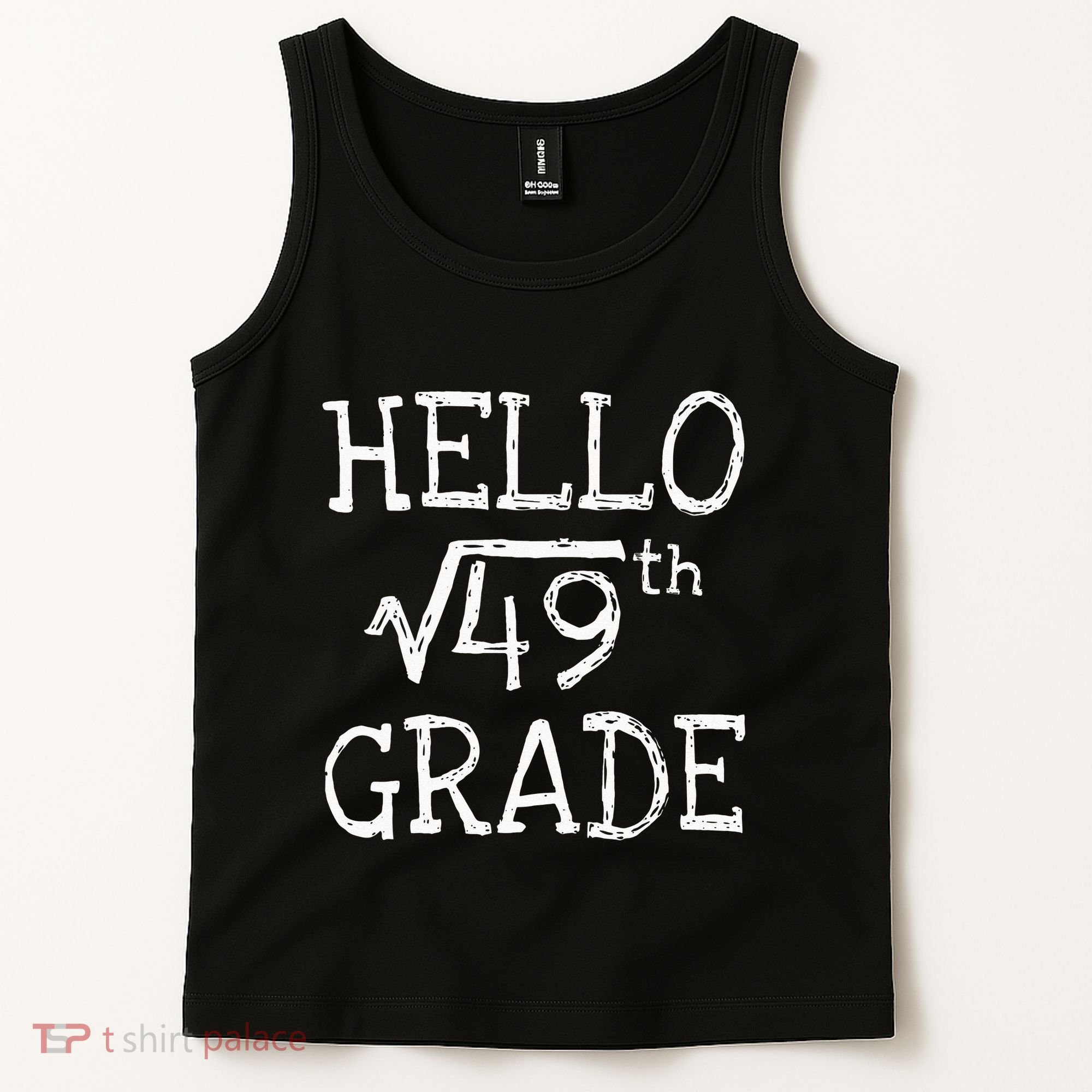 Back To School 7th Grade Square Root Of 49 Math Kids Teacher Tank Top