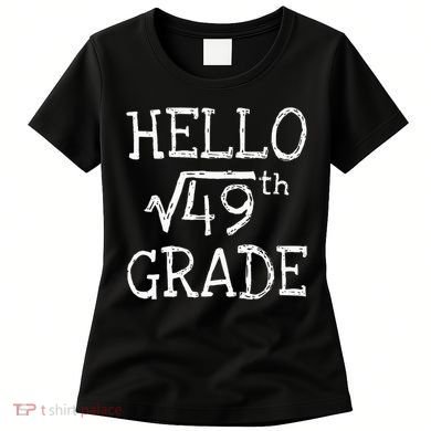 Back To School 7th Grade Square Root Of 49 Math Kids Teacher Women's T-Shirt