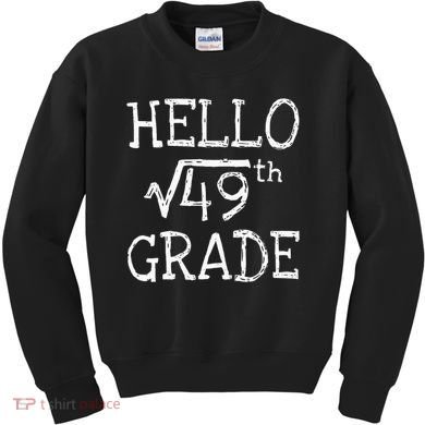 Back To School 7th Grade Square Root Of 49 Math Kids Teacher Kids Sweatshirt