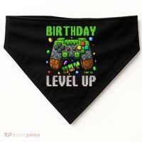 Birthday Time To Level Up Video Game Birthday Gamer Gift USA-Made Doggie Bandana thumb 0