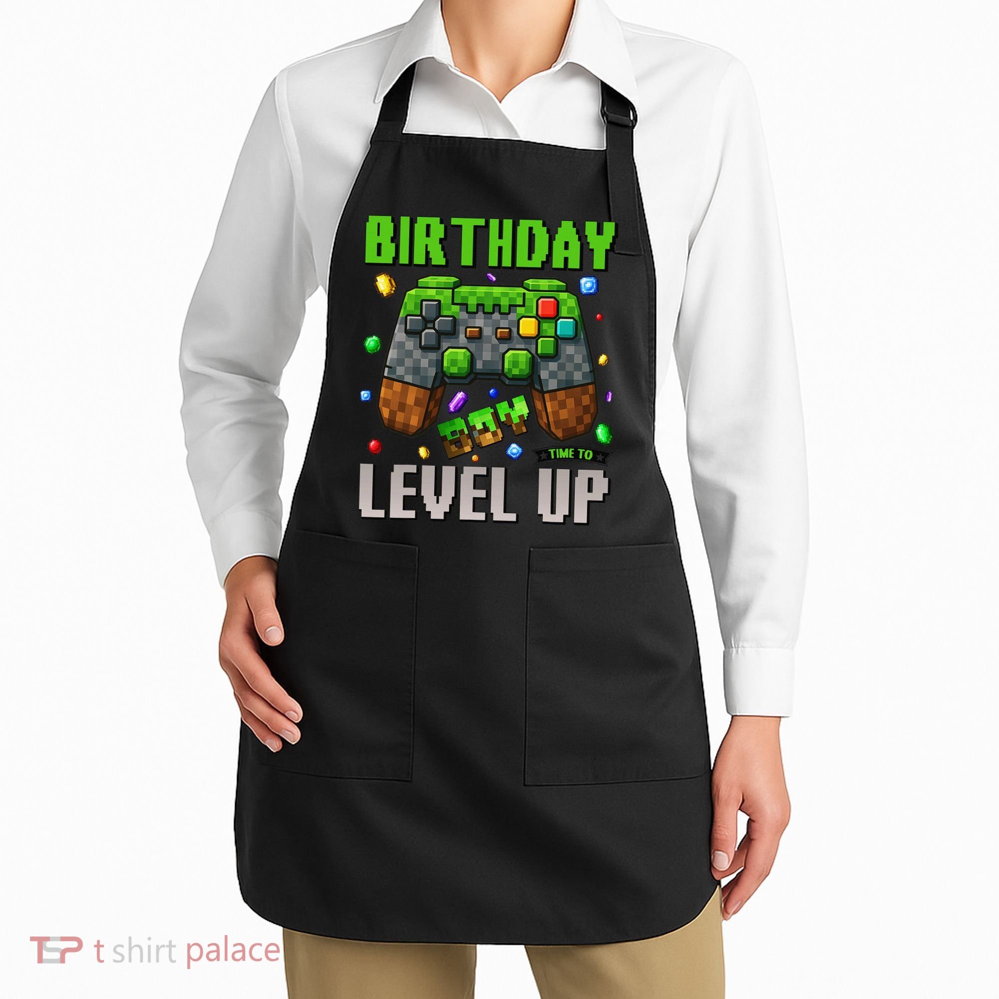 Birthday Time To Level Up Video Game Birthday Gamer Gift Apron
