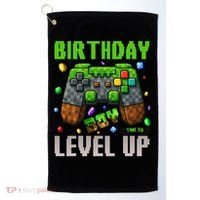 Birthday Time To Level Up Video Game Birthday Gamer Gift Golf Towel thumb 0
