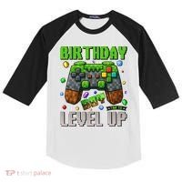 Birthday Time To Level Up Video Game Birthday Gamer Gift Kids Colorblock Raglan Jersey thumb 0