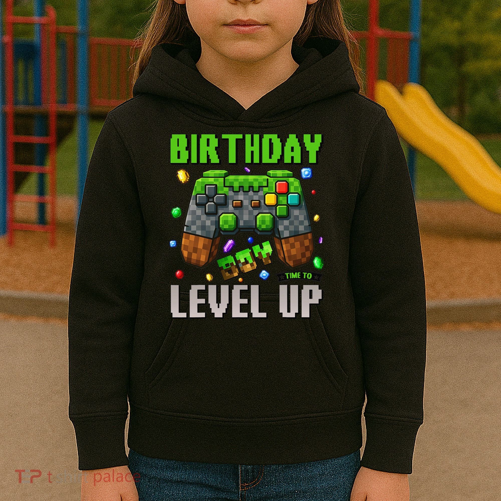 Birthday Time To Level Up Video Game Birthday Gamer Gift Kids Hoodie