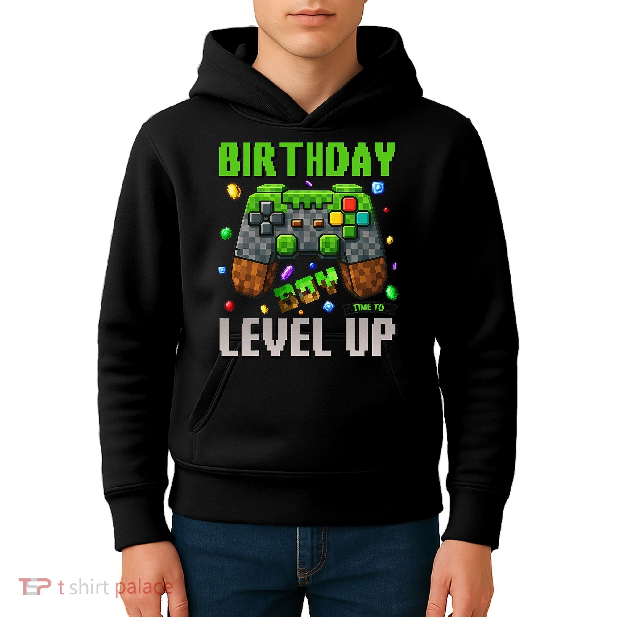 Birthday Time To Level Up Video Game Birthday Gamer Gift Kids Hoodie