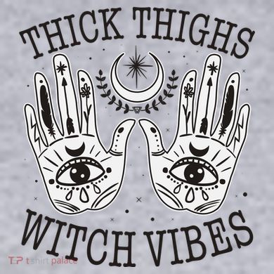 Boho Thick Thighs Witch Vibes Women's Racerback Cropped Tank