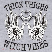 Boho Thick Thighs Witch Vibes Women's Racerback Cropped Tank thumb 2