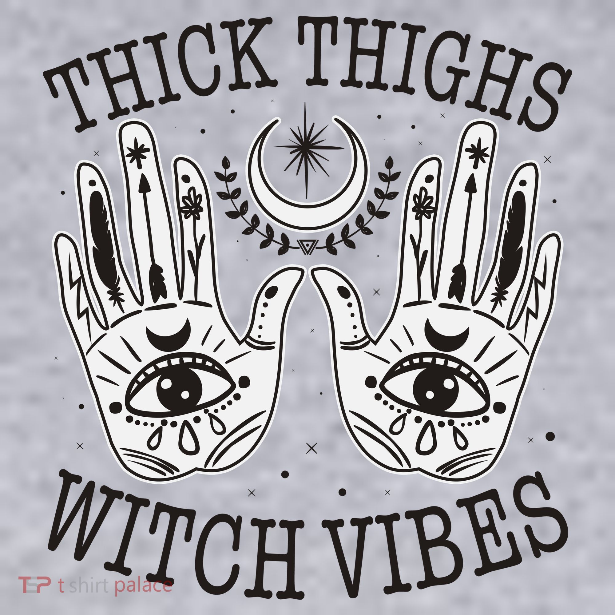 Boho Thick Thighs Witch Vibes Women's Racerback Cropped Tank