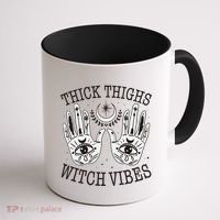 Boho Thick Thighs Witch Vibes Coffee Mug thumb 1