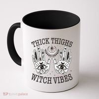 Boho Thick Thighs Witch Vibes Coffee Mug thumb 0