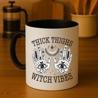 Boho Thick Thighs Witch Vibes Coffee Mug thumb 4