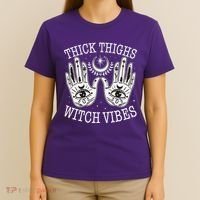 Boho Thick Thighs Witch Vibes T-Shirt thumb 4