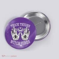Boho Thick Thighs Witch Vibes Button thumb 0
