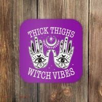 Boho Thick Thighs Witch Vibes Coaster thumb 0