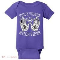 Boho Thick Thighs Witch Vibes Baby Bodysuit thumb 0