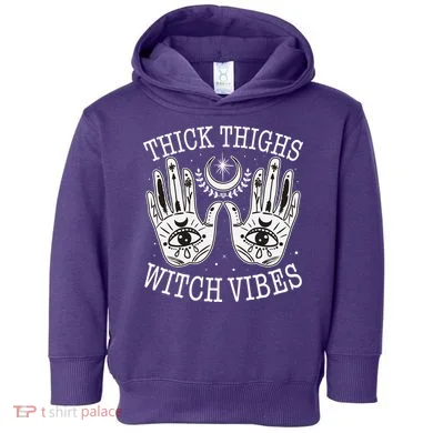 Boho Thick Thighs Witch Vibes Toddler Hoodie