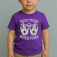 Boho Thick Thighs Witch Vibes Toddler T-Shirt thumb 2