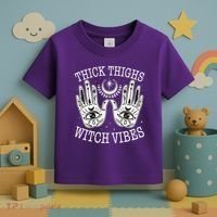Boho Thick Thighs Witch Vibes Toddler T-Shirt thumb 3