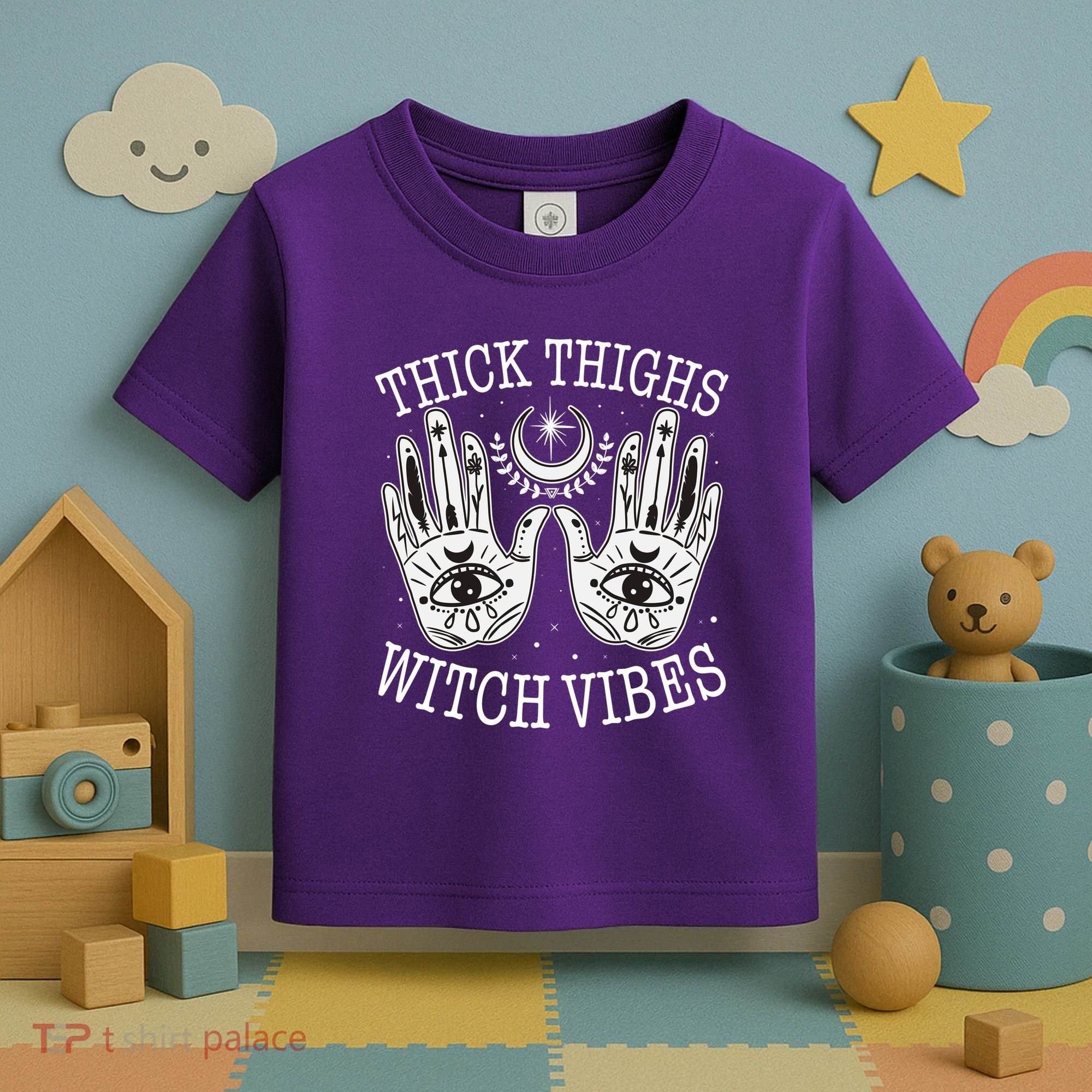 Boho Thick Thighs Witch Vibes Toddler T-Shirt