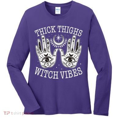 Boho Thick Thighs Witch Vibes Women's Long Sleeve Shirt