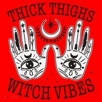 Boho Thick Thighs Witch Vibes Santa Hat thumb 1