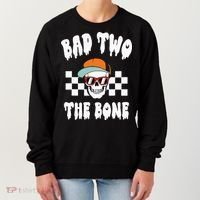 Bad Two The Bone Funny 2nd Birthday Halloween Skeleton Boy Women's Sweatshirt thumb 0