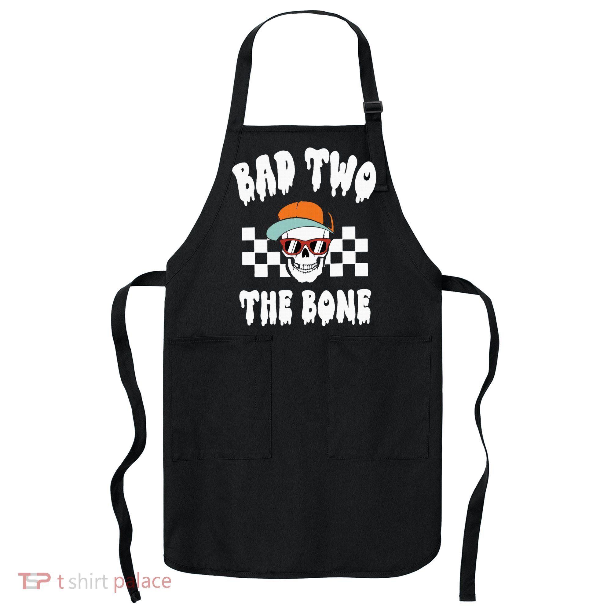 Bad Two The Bone Funny 2nd Birthday Halloween Skeleton Boy Apron