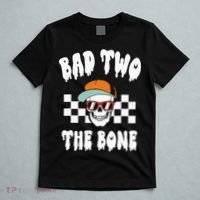 Bad Two The Bone Funny 2nd Birthday Halloween Skeleton Boy T-Shirt thumb 5