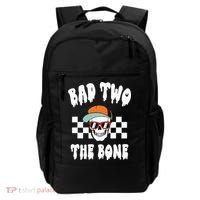 Bad Two The Bone Funny 2nd Birthday Halloween Skeleton Boy Backpack thumb 0