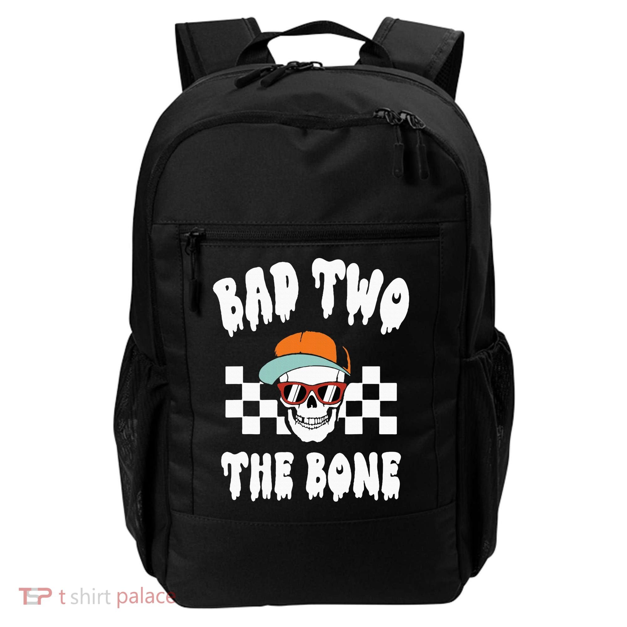 Bad Two The Bone Funny 2nd Birthday Halloween Skeleton Boy Backpack