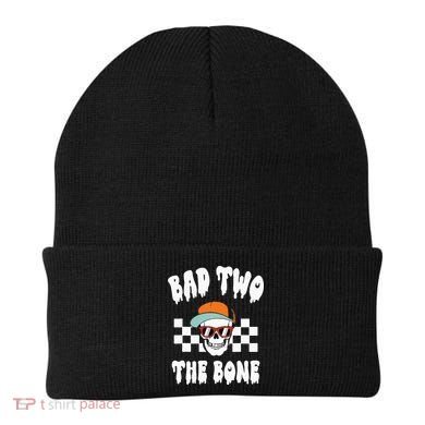 Bad Two The Bone Funny 2nd Birthday Halloween Skeleton Boy Beanie