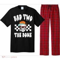 Bad Two The Bone Funny 2nd Birthday Halloween Skeleton Boy Pajama Set thumb 0
