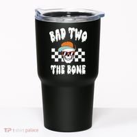 Bad Two The Bone Funny 2nd Birthday Halloween Skeleton Boy Tumbler thumb 0
