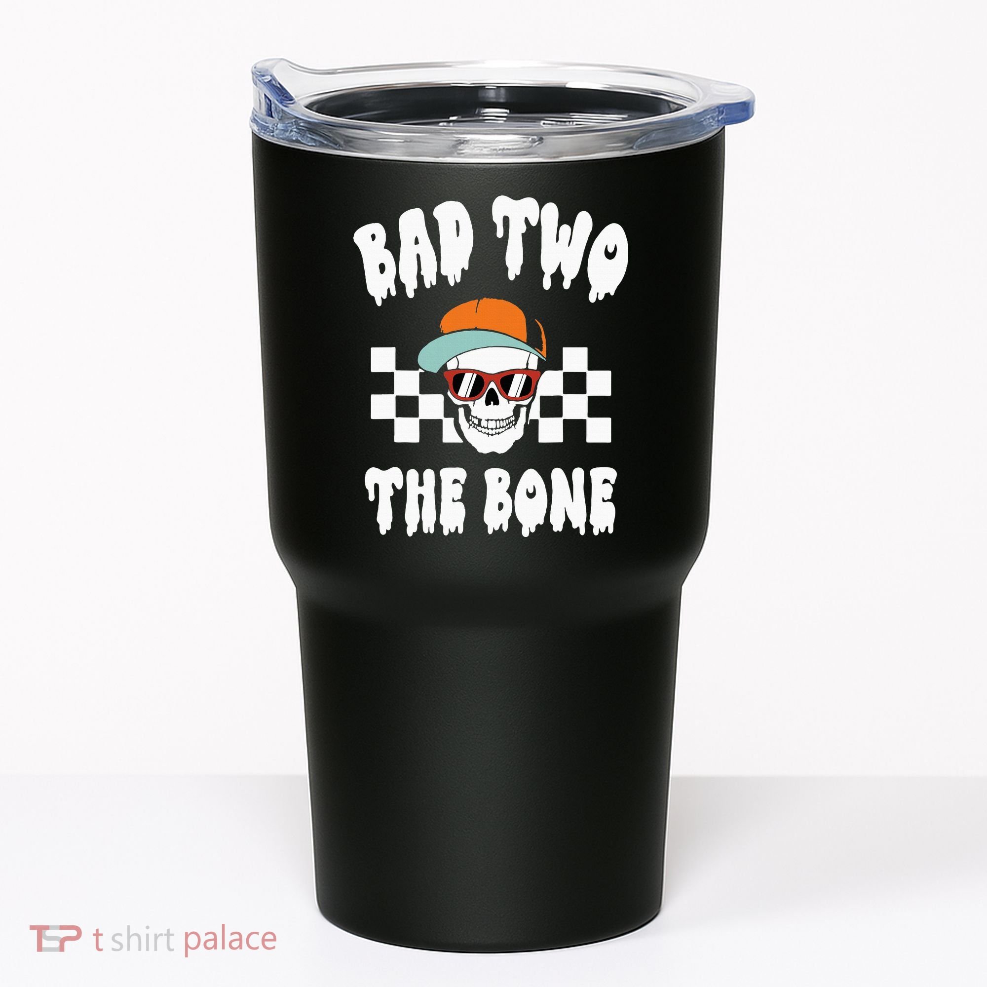 Bad Two The Bone Funny 2nd Birthday Halloween Skeleton Boy Tumbler