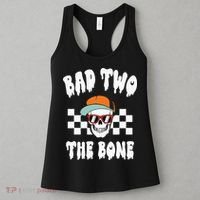 Bad Two The Bone Funny 2nd Birthday Halloween Skeleton Boy Women's Tank Top thumb 3