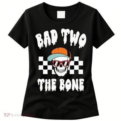 Bad Two The Bone Funny 2nd Birthday Halloween Skeleton Boy Women's T-Shirt