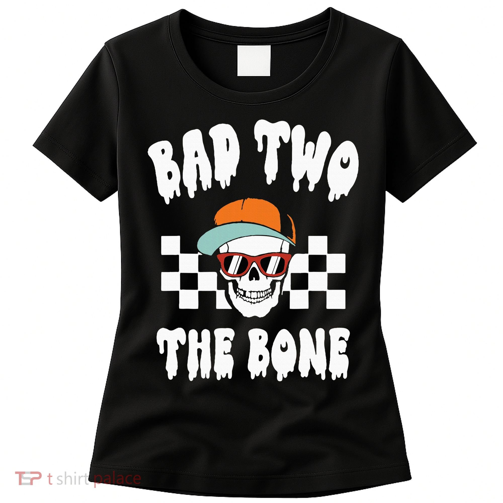 Bad Two The Bone Funny 2nd Birthday Halloween Skeleton Boy Women's T-Shirt
