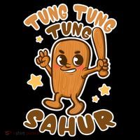 Brainrot Tung Tung Tung Sahur Women's Tri-Blend 3/4-Sleeve Raglan Shirt thumb 4