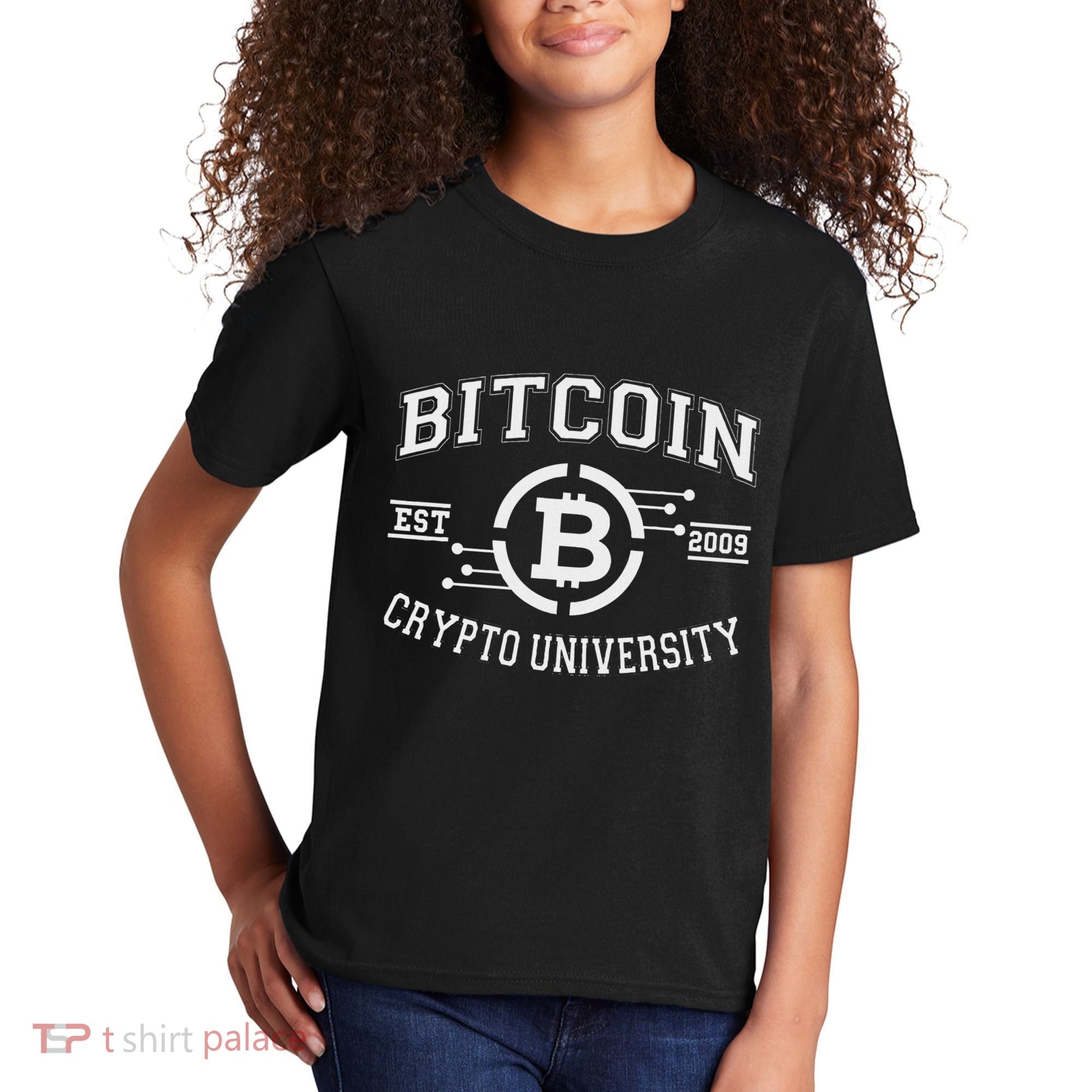 Bitcoin To The Moon Btc College Kids T-Shirt