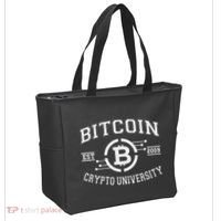 Bitcoin To The Moon Btc College Tote Bag thumb 2
