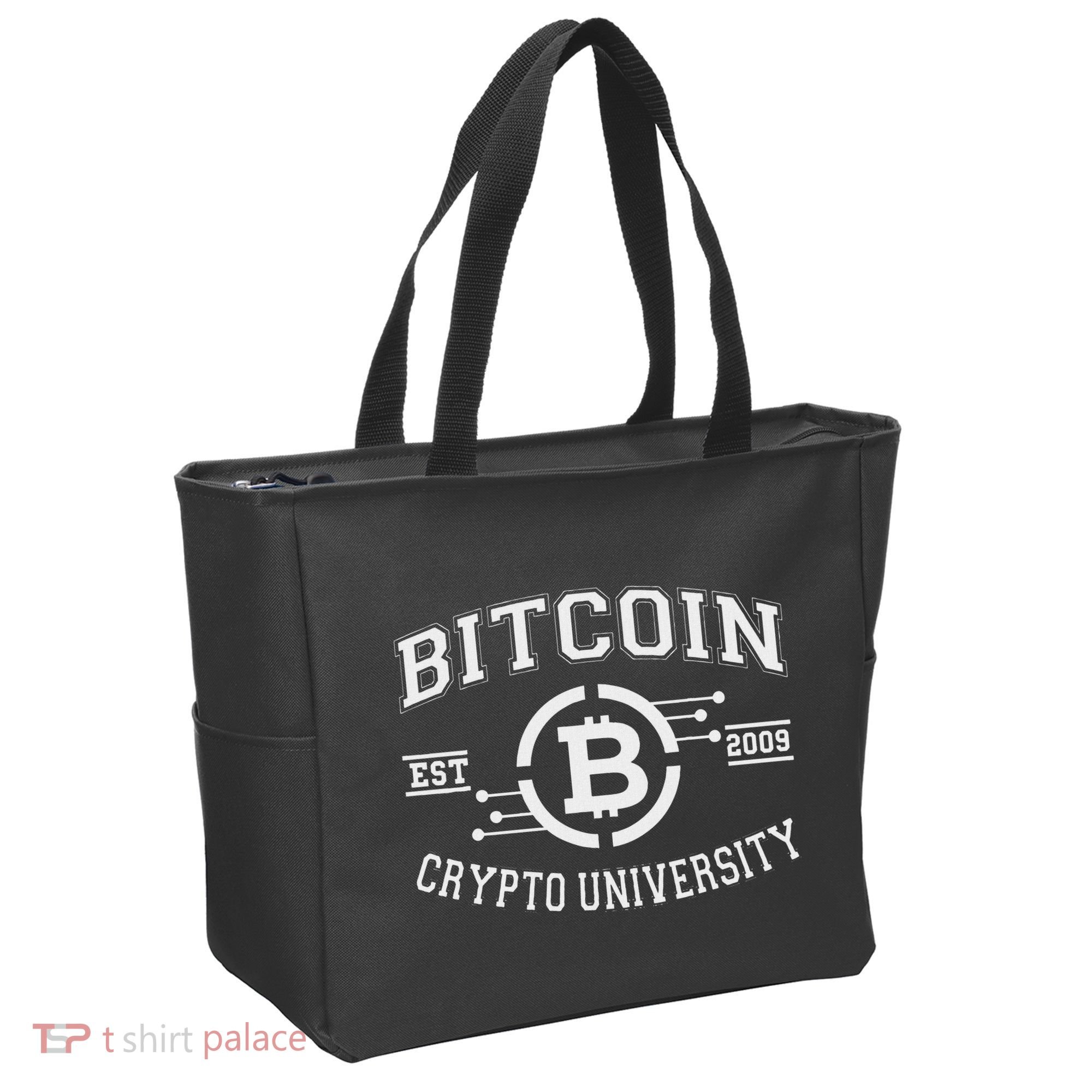 Bitcoin To The Moon Btc College Tote Bag