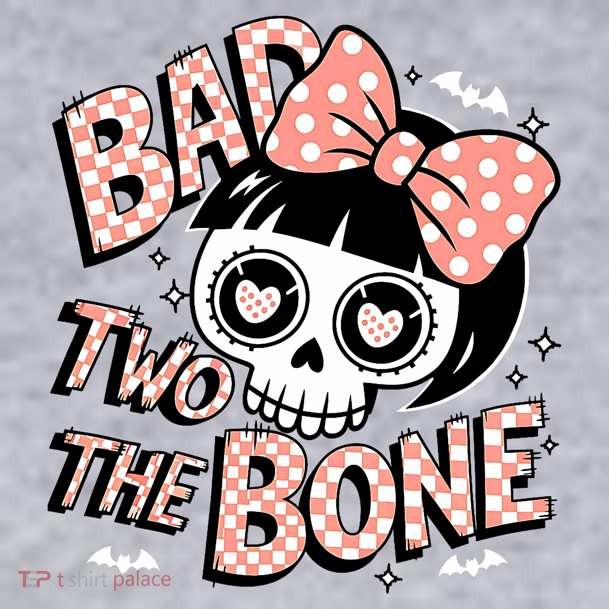 Bad Two The Bone Cute Skull Girl With Bow Halloween  Women's Sweatshirt