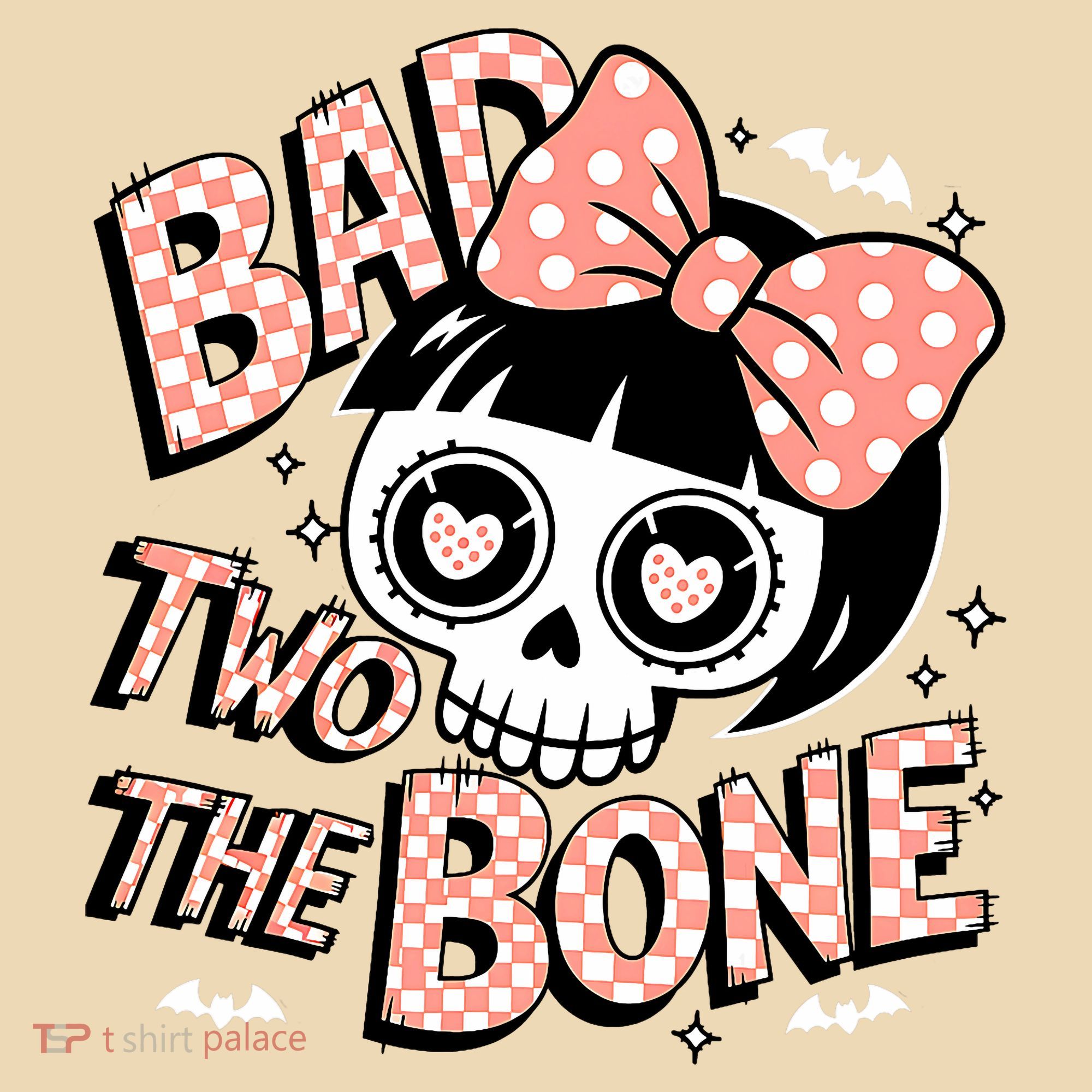 Bad Two The Bone Cute Skull Girl With Bow Halloween  Tote Bag