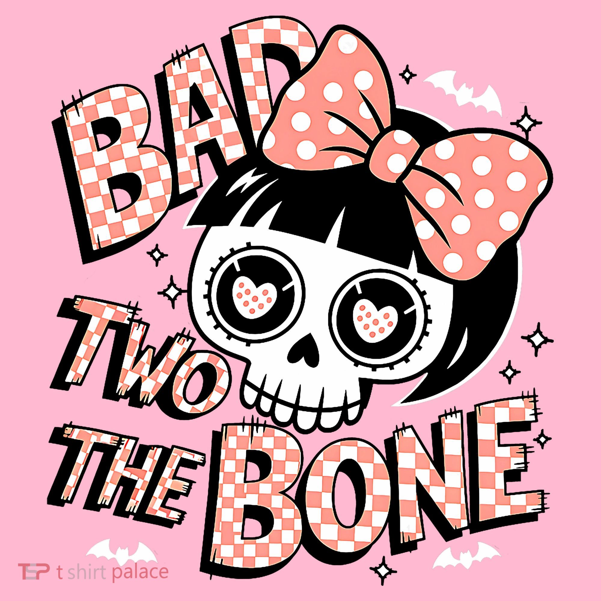 Bad Two The Bone Cute Skull Girl With Bow Halloween  Coaster